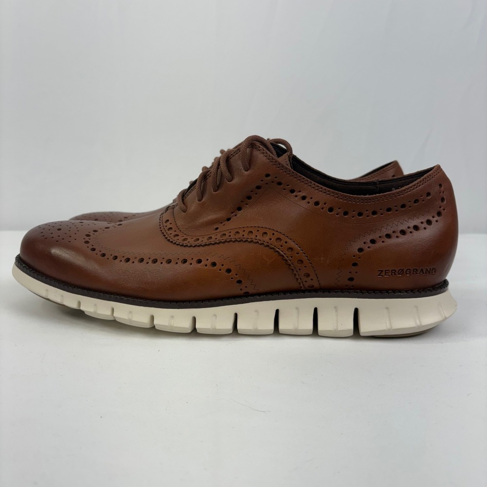 Cole Haan Men's Zerogrand Wingtip Oxford British Tan Leather Shoes C14493 13 W